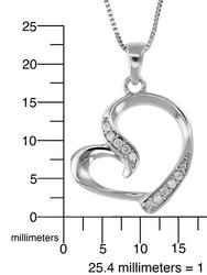 1/20 Cttw Heart Shape Diamond Pendant Necklace 14K White Gold With 18" Chain