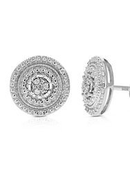 1/20 Cttw Stud Earrings For Women, Round Lab Grown Diamond Stud Earrings In .925 Sterling Silver, Prong Setting - Diamonds: 14 - Silver