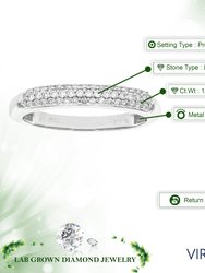 1/3 Cttw Diamond Wedding Band For Women, Round Lab Grown Diamond Wedding Band In .925 Sterling Silver, Prong Setting, Number of Diamonds: 49