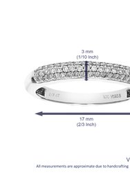 1/3 Cttw Diamond Wedding Band For Women, Round Lab Grown Diamond Wedding Band In .925 Sterling Silver, Prong Setting, Number of Diamonds: 49