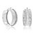 1/4 Cttw Diamond Hoop Earrings .925 Sterling Silver With Rhodium Plating 1" - Silver
