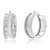 1/4 Cttw Diamond Hoop Earrings .925 Sterling Silver With Rhodium Plating 1"