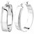 1/4 Cttw Diamond Hoop Earrings .925 Sterling Silver With Rhodium Round 1.50" - Silver