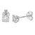 1/4 Cttw Stud Earrings For Women, Round Lab Grown 18 Diamond Stud Earrings - 1/5" H x 1/5" W - Silver