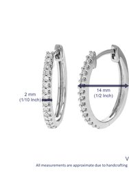 1/5 cttw Diamond Hoop Earrings For Women, Round Lab Grown Diamond Earrings In .925 Sterling Silver, Prong Setting- 16 mm x 2 mm