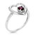 1/5 cttw Garnet Ring .925 Sterling Silver With Rhodium Plating Round Shape 4 MM - Sterling Silver