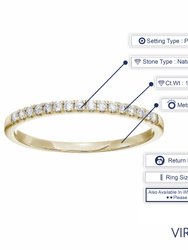 1/5 Cttw Pave Round Diamond Wedding Band For Women In 14K Yellow Gold Prong Set