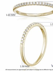 1/5 Cttw Pave Round Diamond Wedding Band For Women In 14K Yellow Gold Prong Set