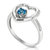 1/5 Cttw Swiss Blue Topaz Ring .925 Sterling Silver Rhodium Heart Shape 4 MM