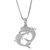 1/6 Cttw Diamond Dolphin Pendant Necklace 14K White Gold With 18" Chain