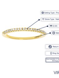 1/6 Cttw Pave Round Diamond Wedding Band For Women In 10K Yellow Gold Prong Set