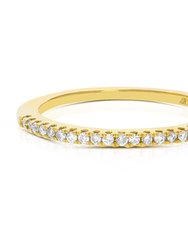 1/6 Cttw Pave Round Diamond Wedding Band For Women In 10K Yellow Gold Prong Set