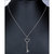 1/8 cttw Diamond Pendant, Diamond Heart And Key Pendant Necklace For Women In .925 Sterling Silver With Rhodium, 18" Chain, Prong Setting