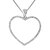 1/8 cttw Diamond Pendant, Diamond Heart Pendant Necklace For Women In .925 Sterling Silver With Rhodium, 18" Chain, Prong Setting - Silver