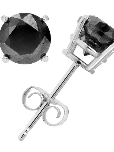 Vir Jewels 1 cttw Black Diamond Stud Earrings .925 Sterling Silver Round With Push Backs product