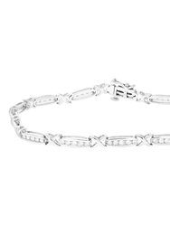 1 Cttw Diamond Bracelet for Women, Round Lab Grown Diamond Tennis Bracelet In .925 Sterling Silver, Channel Setting, 8" - Silver