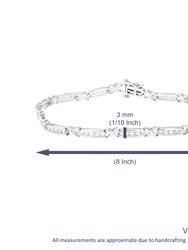 1 Cttw Diamond Bracelet for Women, Round Lab Grown Diamond Tennis Bracelet In .925 Sterling Silver, Channel Setting, 8"