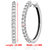 1 Cttw Diamond Hoop Earrings 10K White Gold Round Prong Set 1"