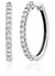 1 Cttw Diamond Hoop Earrings 10K White Gold Round Prong Set 1" - White Gold