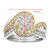 1 Cttw Diamond Wedding Engagement Ring Set 14K Two Tone Gold Halo Bridal Design