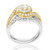 1 Cttw Diamond Wedding Engagement Ring Set 14K Two Tone Gold Halo Bridal Design