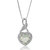 1 Cttw Pendant Necklace, Green Amethyst Heart Pendant Necklace For Women in .925 Sterling Silver With Rhodium, 18" Chain, Prong Setting - Sterling Silver