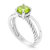 1 Cttw Peridot Ring .925 Sterling Silver With Rhodium Plating Round Shape 7 MM