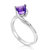 1 Cttw Purple Amethyst Ring .925 Sterling Silver With Rhodium Princess 6 mm