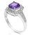 1.10 Cttw Cushion Cut Purple Amethyst Ring .925 Sterling Silver Rhodium 7 MM