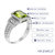 1.10 Cttw Emerald Peridot Ring .925 Sterling Silver With Rhodium Plating 8x6 MM