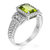 1.10 Cttw Emerald Peridot Ring .925 Sterling Silver With Rhodium Plating 8x6 MM - Silver