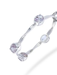 12 cttw Purple Amethyst Bangle Bracelet Brass With Rhodium Plating 11 x 9 MM Oval