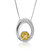 1.20 Cttw Pendant Necklace, Citrine Pendant Necklace For Women In .925 Sterling Silver With Rhodium, 18" Chain, Prong Setting - Silver