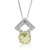 1.20 cttw Pendant Necklace, Lemon Quartz Pendant Necklace For Women In .925 Sterling Silver With Rhodium, 18" Chain, Prong Setting - 0.50" L x 0.40" W - Silver