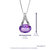 1.20 cttw Pendant Necklace, Purple Amethyst Oval Shape Pendant Necklace For Women In .925 Sterling Silver With Rhodium, 18" Chain, Prong Setting