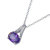 1.20 cttw Pendant Necklace, Purple Amethyst Oval Shape Pendant Necklace For Women In .925 Sterling Silver With Rhodium, 18" Chain, Prong Setting