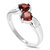 1.40 Cttw Garnet Ring In .925 Sterling Silver With Rhodium Plating Heart Shape