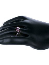 1.40 Cttw Garnet Ring In .925 Sterling Silver With Rhodium Plating Heart Shape