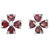 1.40 Cttw Garnet Stud Earrings .925 Sterling Silver With Rhodium 4 MM Heart