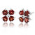 1.40 Cttw Garnet Stud Earrings .925 Sterling Silver With Rhodium 4 MM Heart - Silver