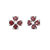 1.40 Cttw Garnet Stud Earrings .925 Sterling Silver With Rhodium 4 MM Heart