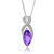 1.50 Cttw Pendant Necklace, Purple Amethyst Marquise Pendant Necklace For Women In .925 Sterling Silver With Rhodium, 18 Inch Chain, Prong Setting - Silver