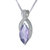 1.50 Cttw Pendant Necklace, Purple Amethyst Marquise Pendant Necklace For Women In .925 Sterling Silver With Rhodium, 18 Inch Chain, Prong Setting