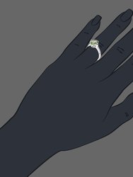 1.70 Cttw Green Amethyst Ring .925 Sterling Silver With Rhodium Oval 10x8 MM
