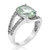 1.85 Cttw Green Amethyst Ring .925 Sterling Silver With Rhodium Oval 10x8 MM - Silver