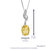 2.10 Cttw Pendant Necklace, Citrine Oval Pendant Necklace For Women In .925 Sterling Silver With Rhodium, 18" Chain, Prong Setting