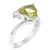 2.20 Cttw Lemon Quartz Ring .925 Sterling Silver Rhodium Trillion Shape 10 MM - Sterling Silver