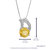 3/4 cttw Pendant Necklace, Citrine Pendant Necklace For Women In .925 Sterling Silver With Rhodium, 18" Chain, Prong Setting