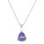 3/4 cttw Pendant Necklace, Purple Amethyst Trillion Pendant Necklace For Women In .925 Sterling Silver With Rhodium, 18 Inch Chain, Prong Setting