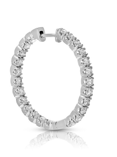 Vir Jewels 4 Cttw Diamond Hoop Earrings 14K White Gold Round Prong Set Inside Out 1.25" product